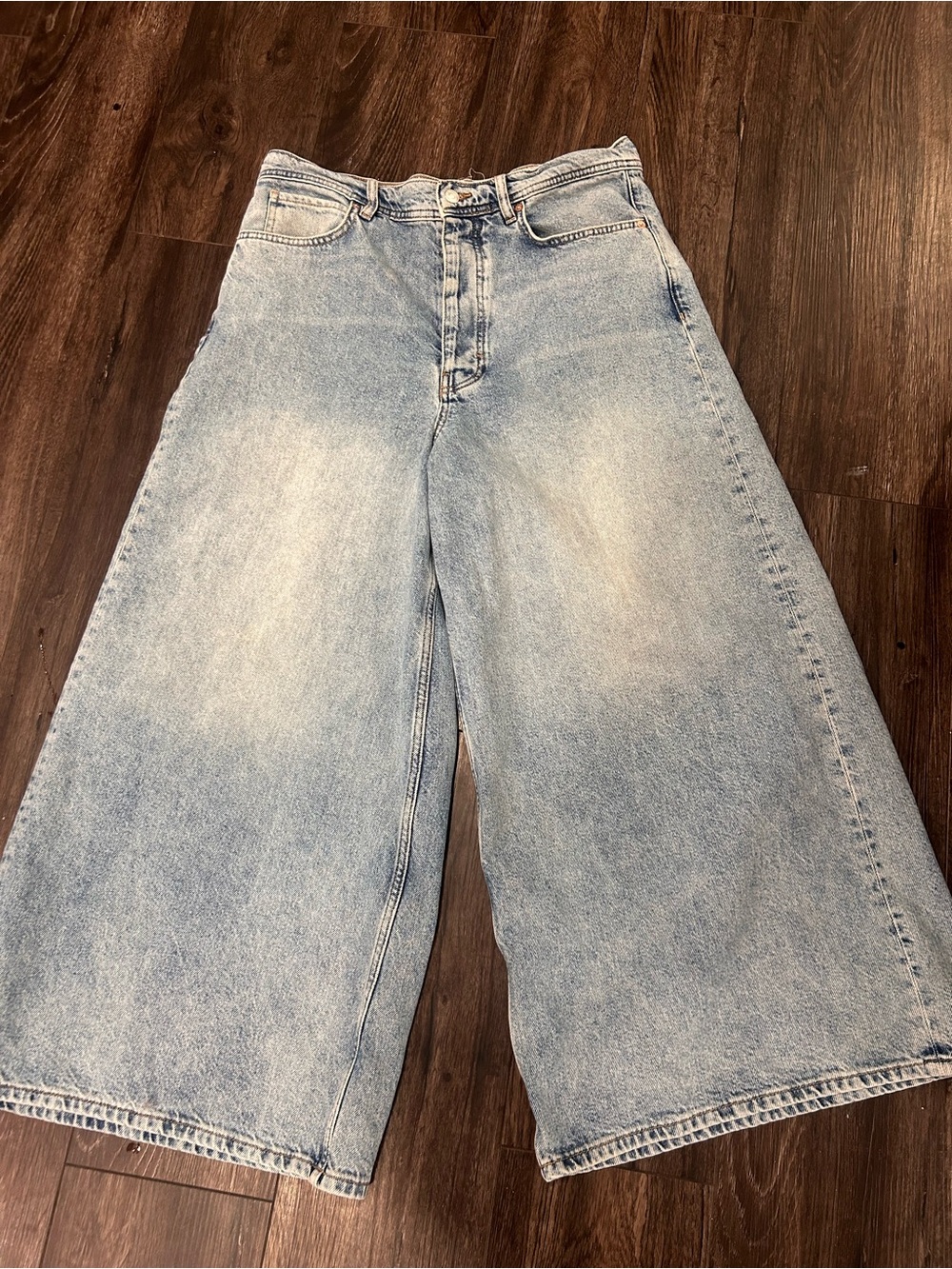 We The Free Light Blue Wide-Leg Crop Jeans